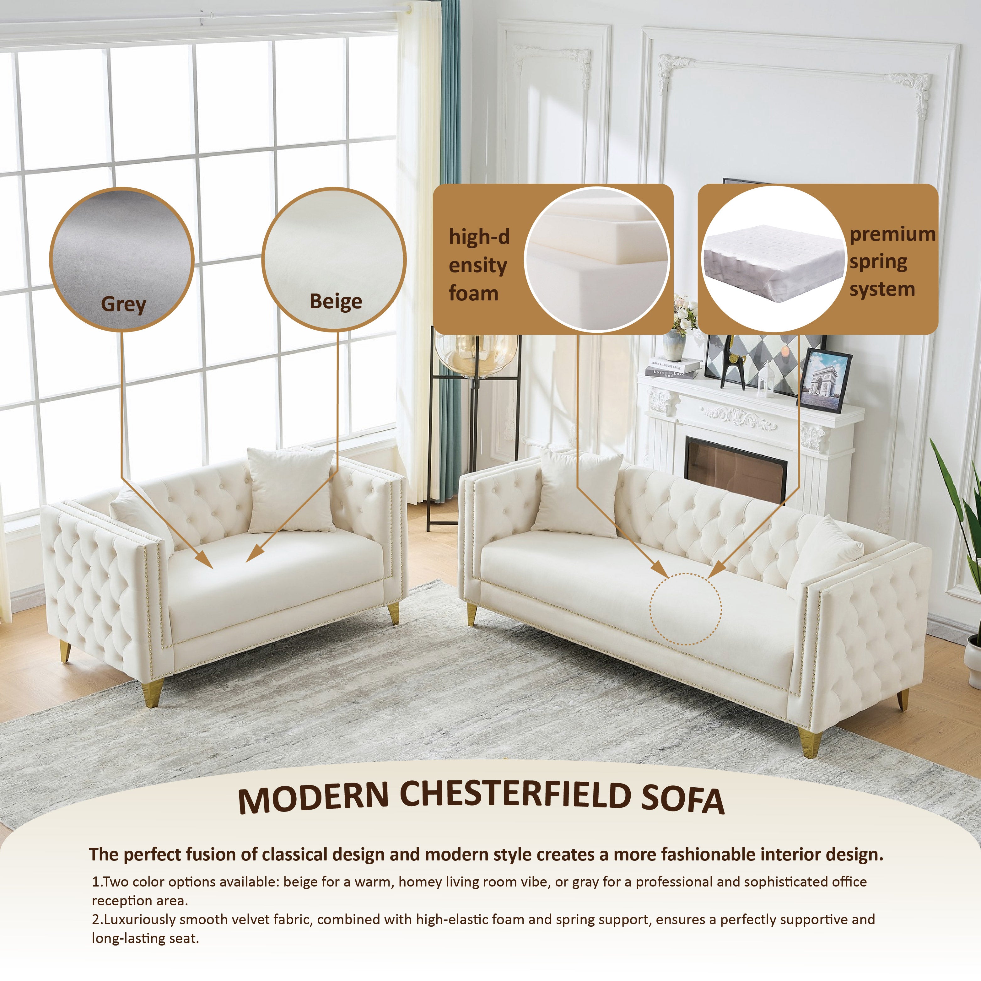 Chesterfield Velvet Sofa