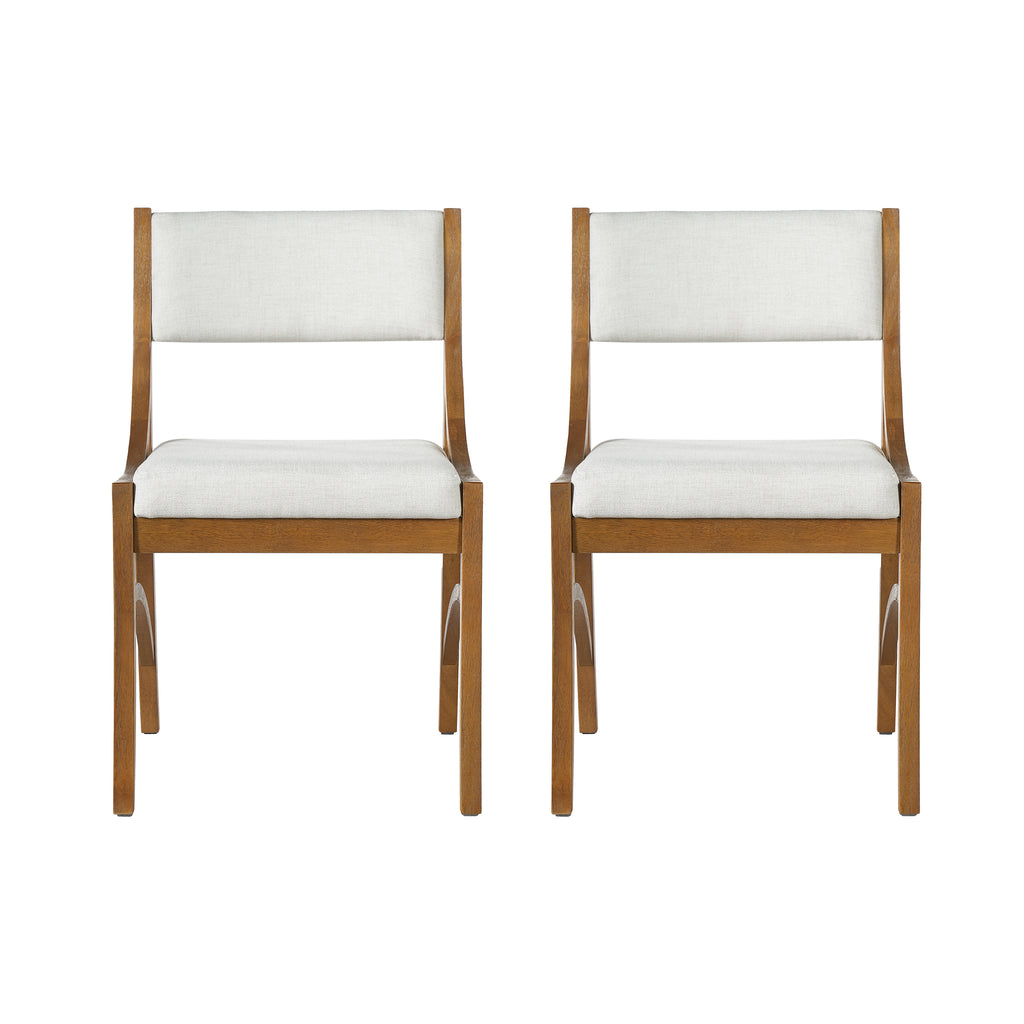 Fabric Upholstered Dining Chairs, Modern Kitchen Chairs with Curved Back