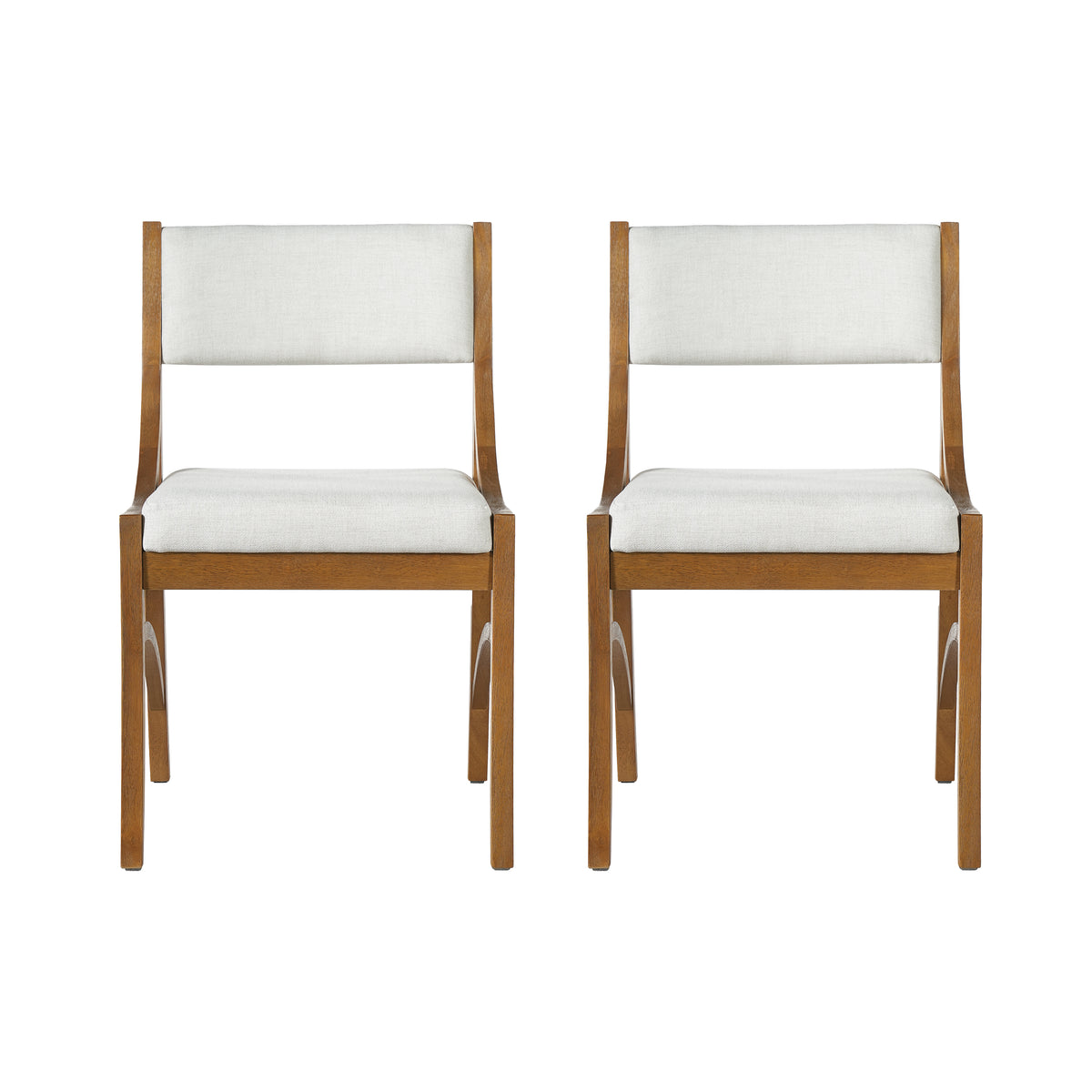 Fabric Upholstered Dining Chairs, Modern Kitchen Chairs with Curved Back