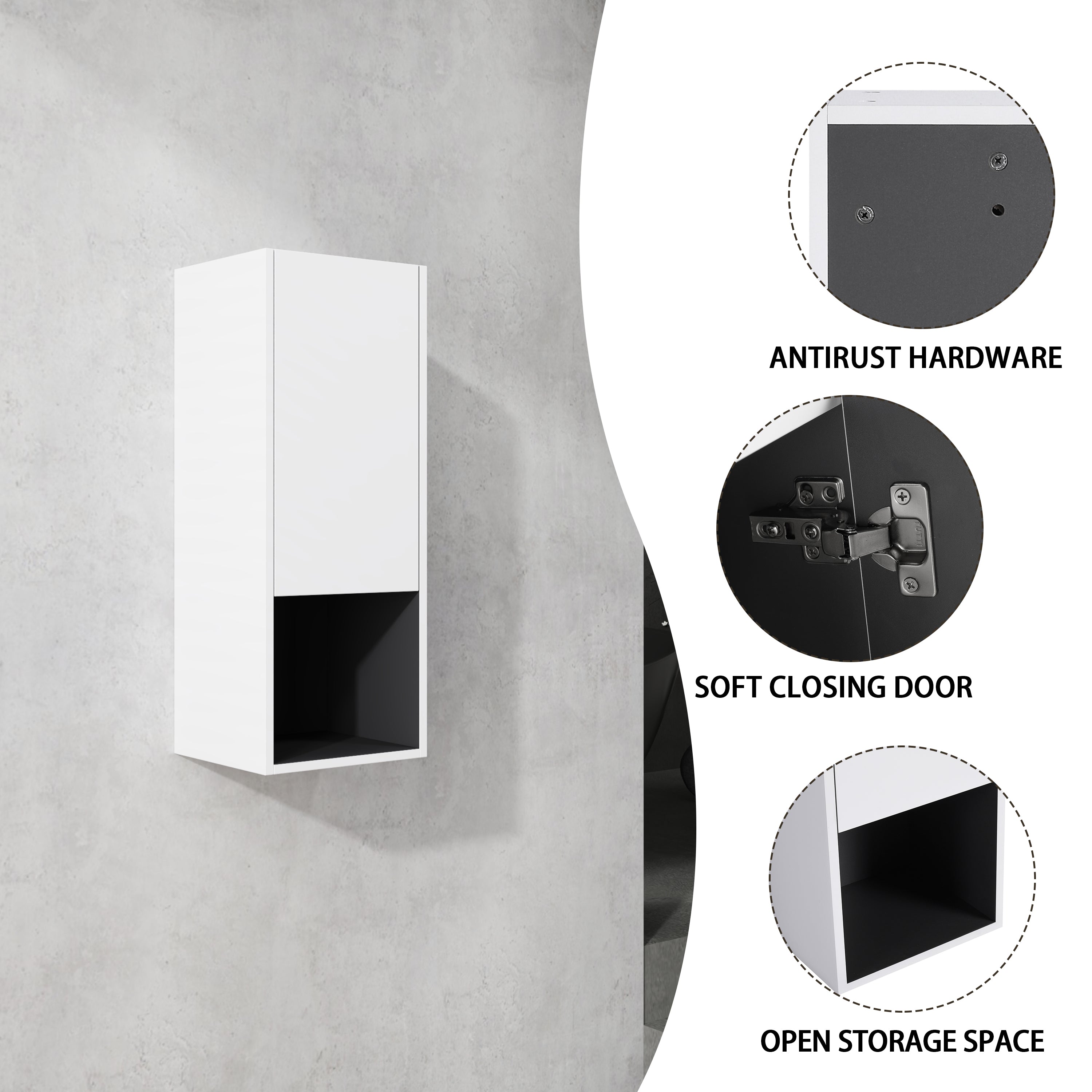 12" Bathroom Side Cabinet