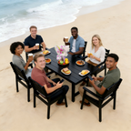 HDPE Outdoor Patio Dining Set - Table and 6 Chairs
