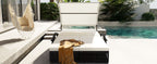 U_STYLE Outdoor Steel Frame Sun Lounger