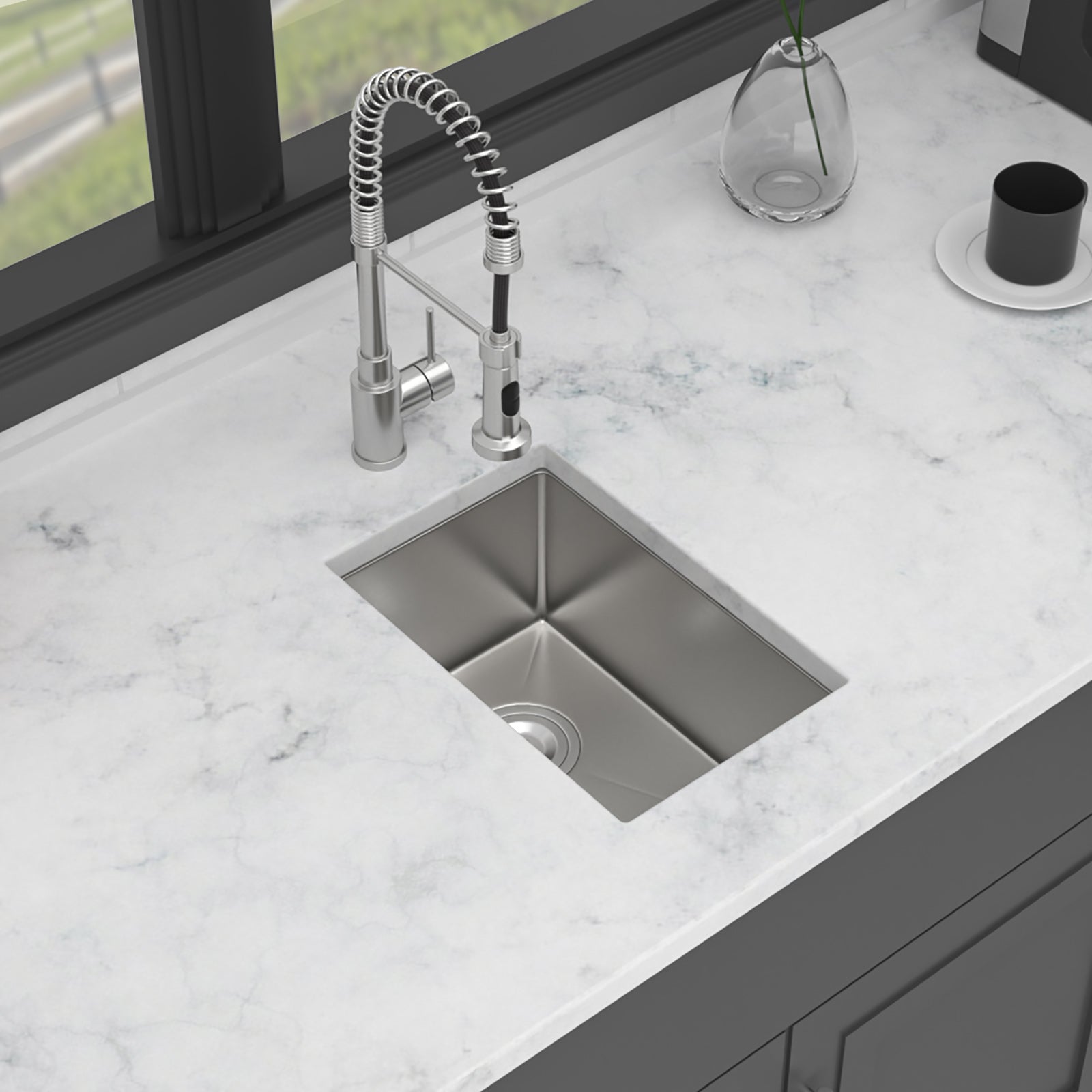 12 Inch Undermount Sink - 12" x 18" x 8" Stainless Steel