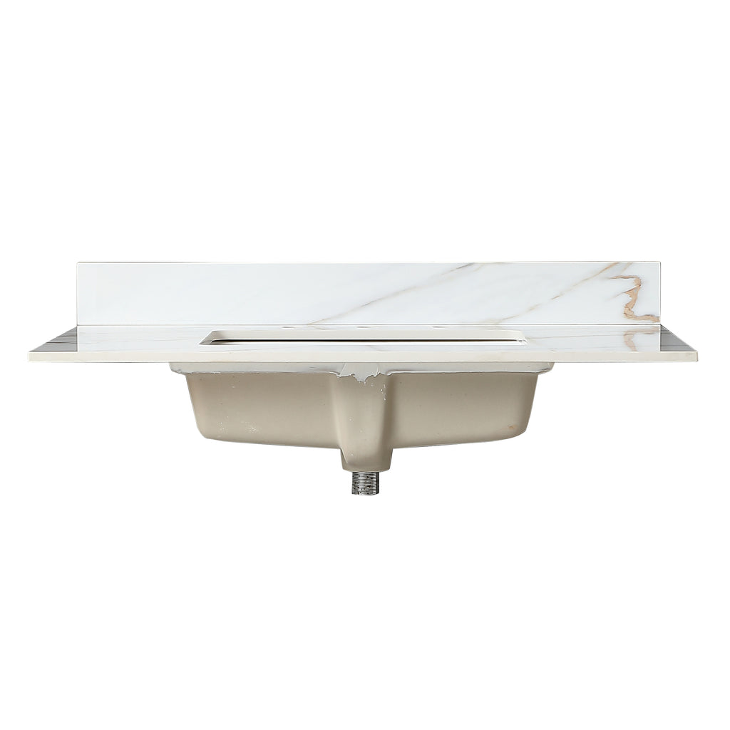 37 Inch Carrara Marble Vanity Top