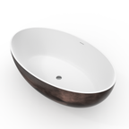 67 Inch Freestanding Solid Surface Soaking Bathtub