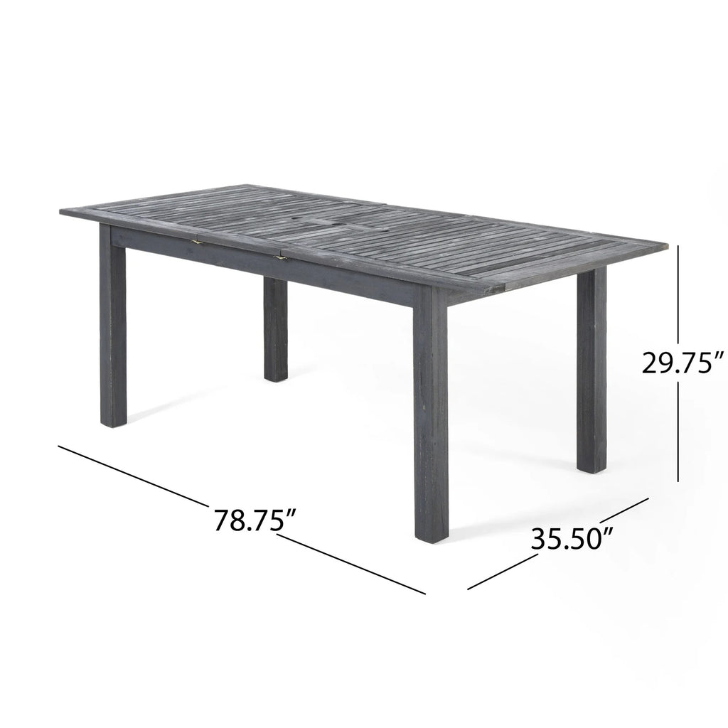 9-Piece Outdoor Dining Set, Extendable Acacia Wood Patio Table