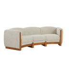 Elegant Curved Boucle Sofa with Solid Wood Frame