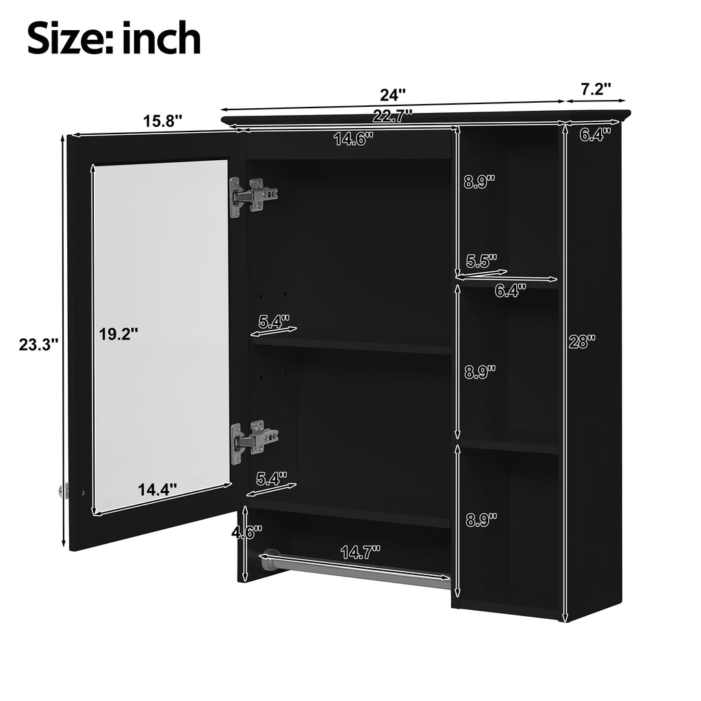 3-in-1 Bathroom Mirror Cabinet