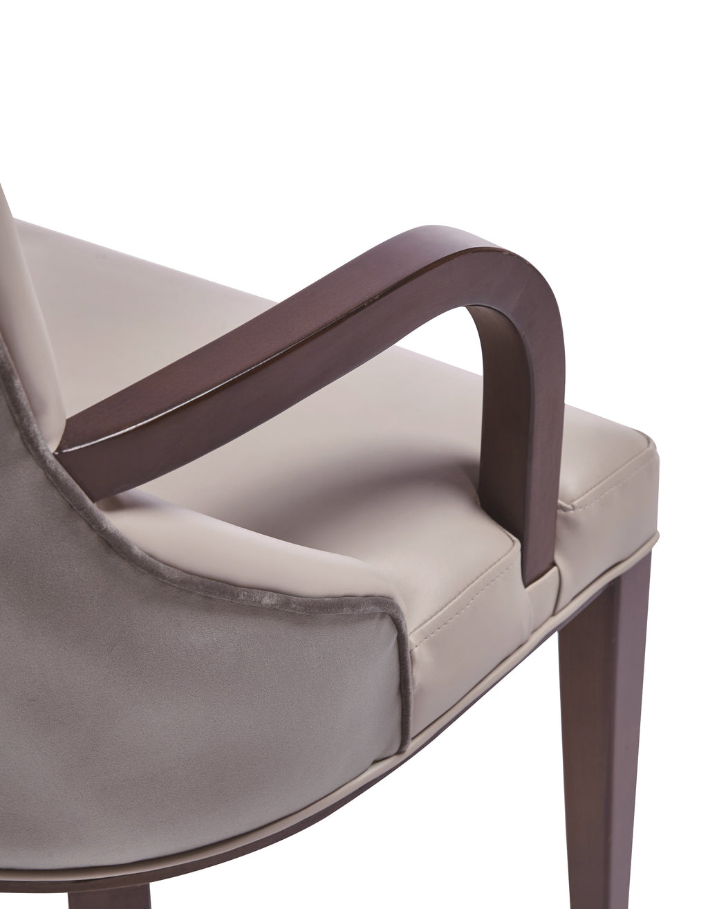 Shubert Wood Vegan Leather and Velvet Armchair