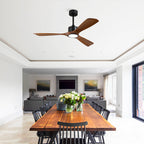 52 Inch Solid Wood Ceiling Fan With Light Kit