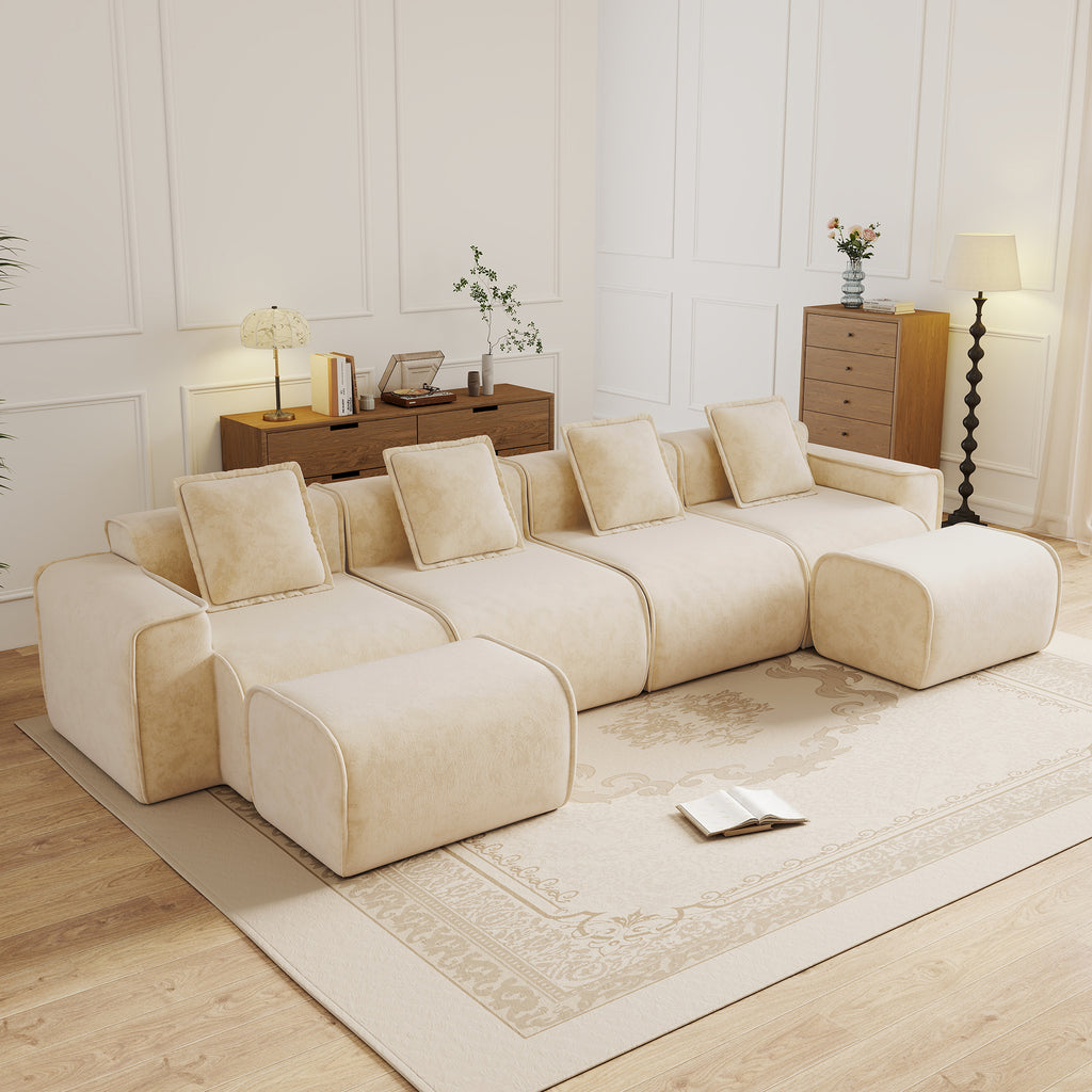 Streamlined Design Modular 4 Seat U Shape Sectional Sofa