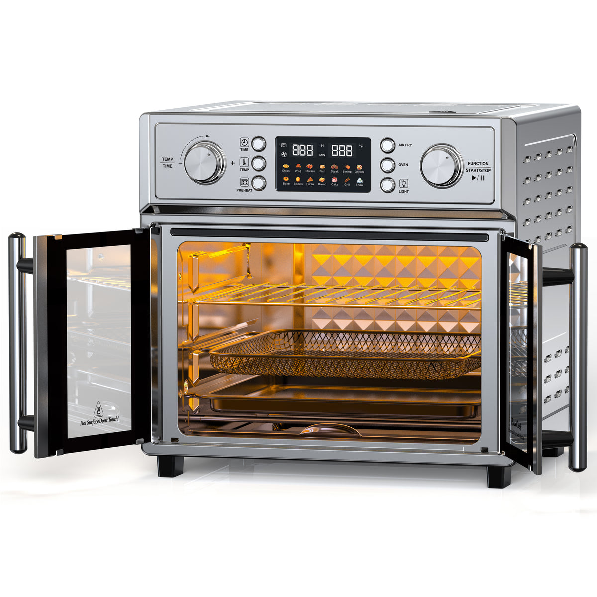 PlumChef 26QT Large Capacity French Double-Door Air Fryer Convection Toaster Oven
