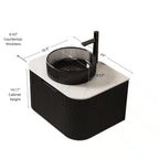 Dina 24" Bathroom Vanity & Sink, Floating Curved Edges