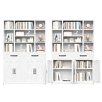71" Tall Bookcase with Doors, Drawers & Adjustable Open Shelves