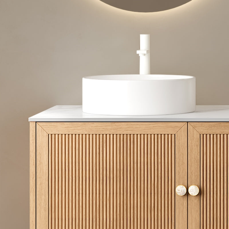 MUNIN 16'' Bathroom Sink - Round Vessel Ceramic Basin
