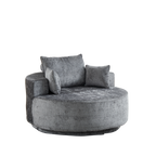 55''L Polyester Foam Single Swivel Chair