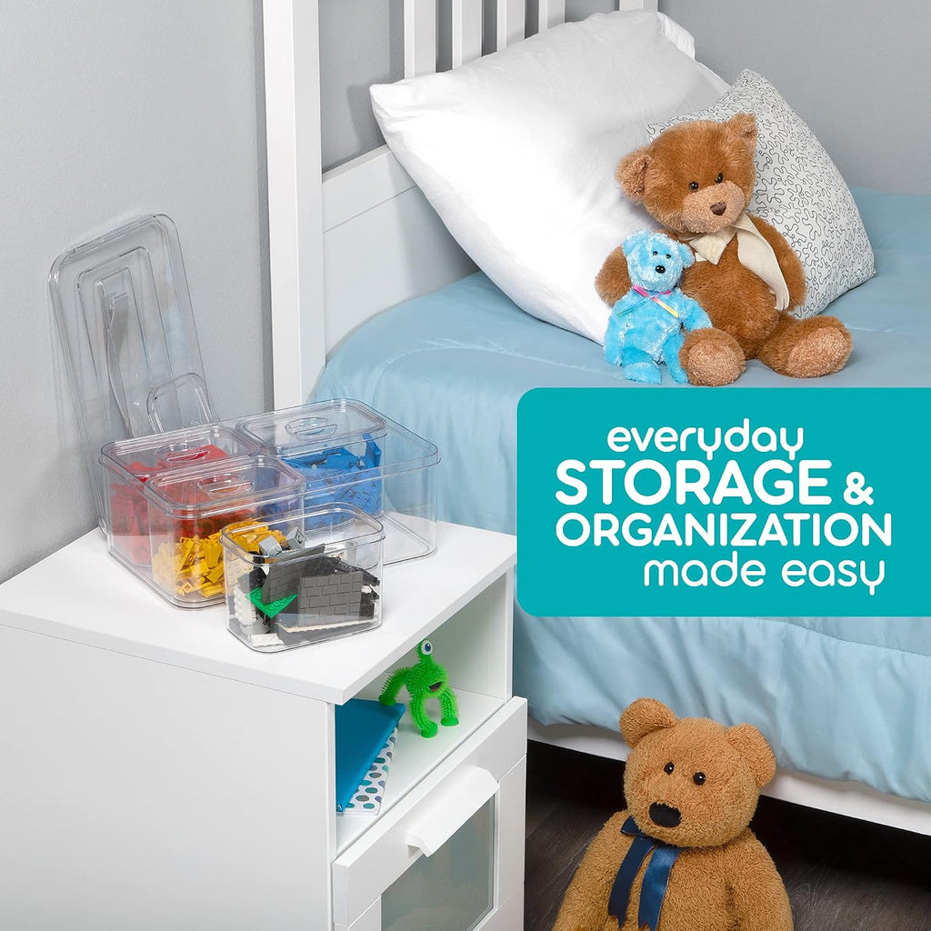 Clear Organizer Bins with Lids – Stackable Storage Containers for Home Organization