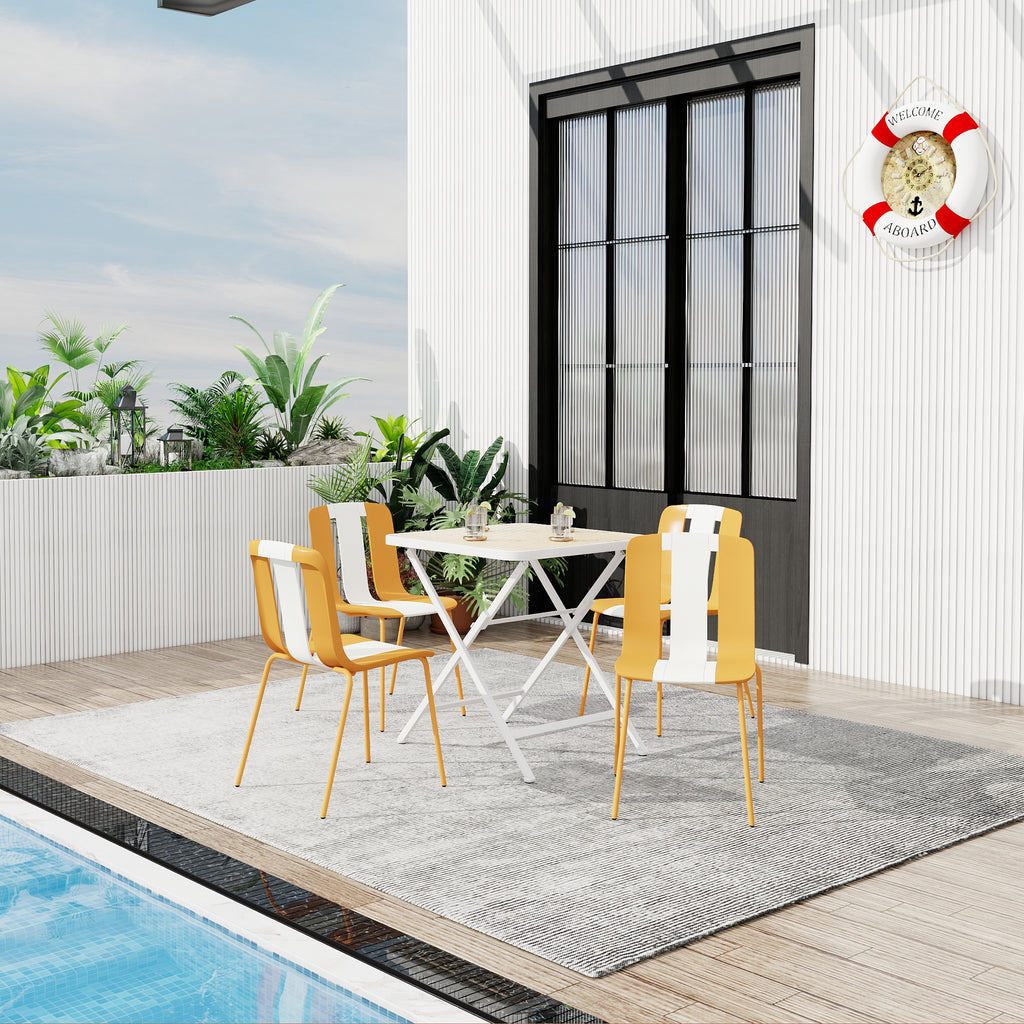 Summer 4-Pack Modern Striped Color Block Chairs