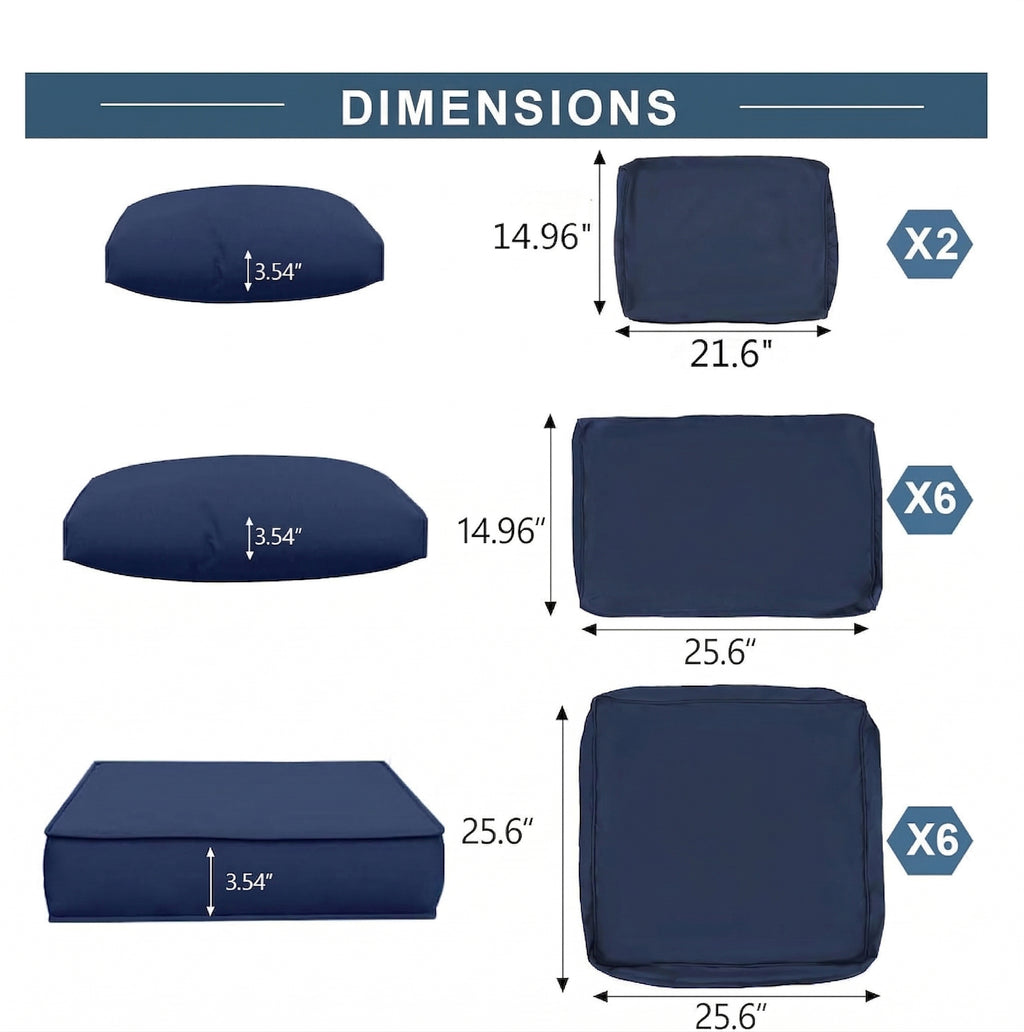 Outdoor Cushions for Patio Furniture Replacement - Navy Blue
