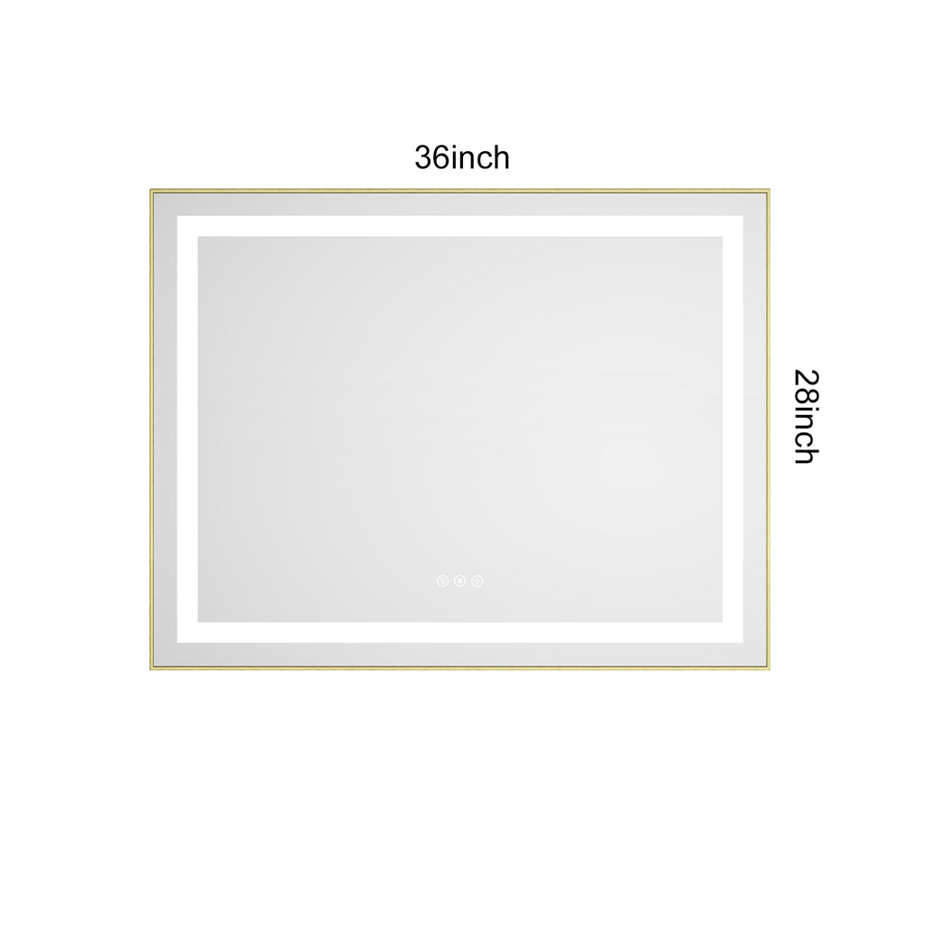36" x 28" LED Bathroom Mirror with Front and Backlight
