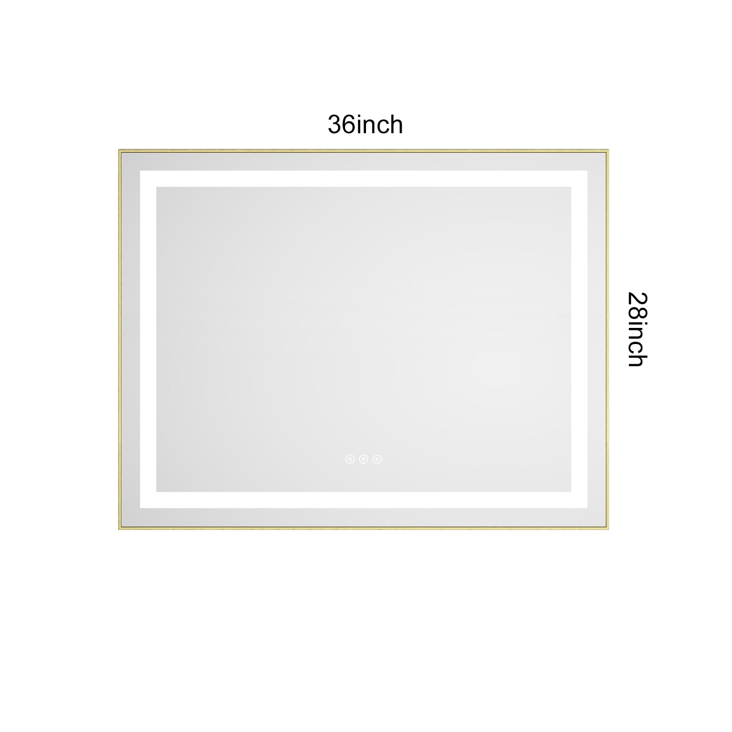 36" x 28" LED Bathroom Mirror with Front and Backlight