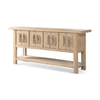 Rowan 78.5" Solid Reclaimed Pine Sideboard with Lower Shelf Heritage Light