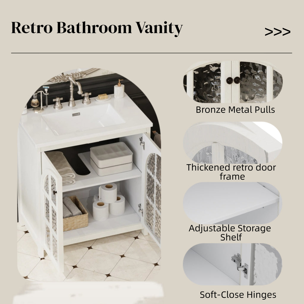 30 Inches Bathroom Vanity with Ceramic Sink