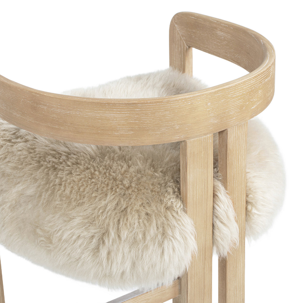 Millwick 26.5" Low Back Genuine Fur Counter Stool