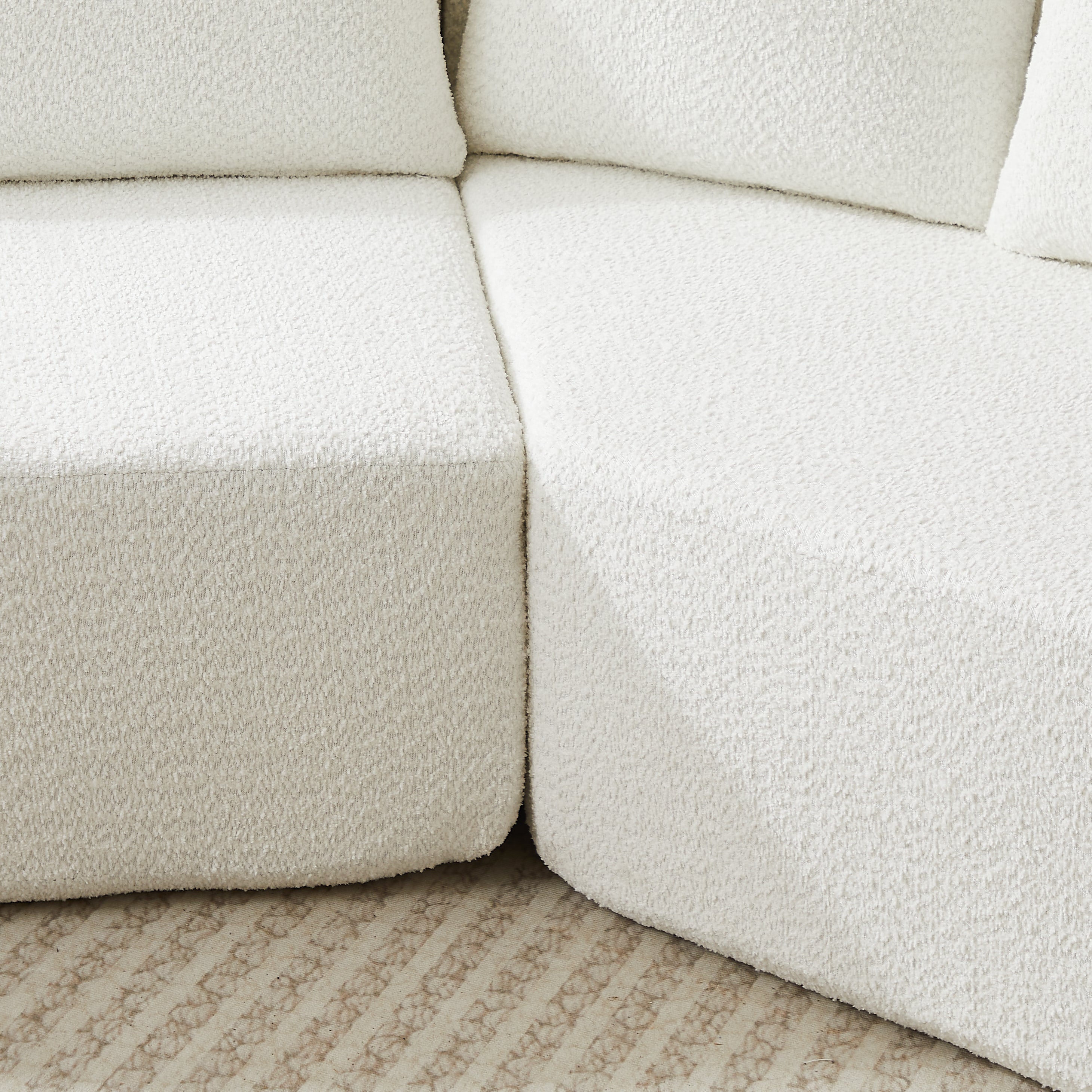 106.3-Inch V-Shaped Modular Sofa Set in Chenille Fabric