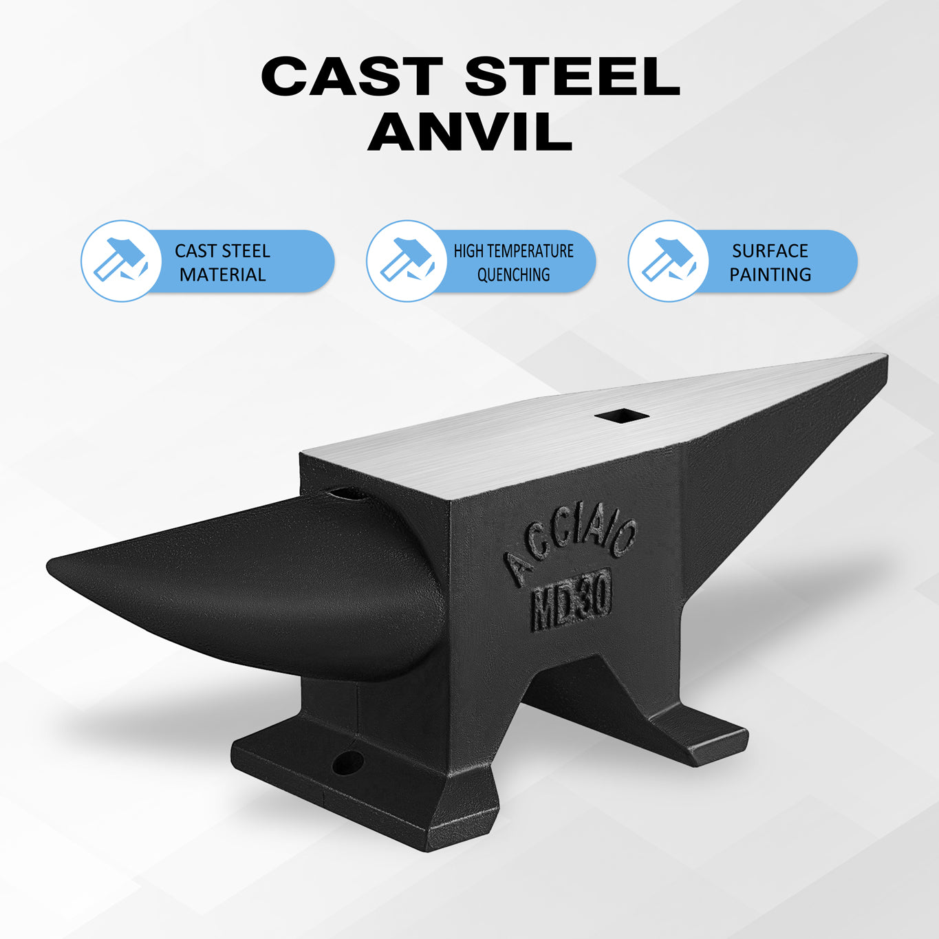 66Lbs Cast Steel Anvil for Blacksmithing