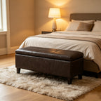 50.25 Inch Wide Contemporary Rectangle Storage Ottoman Bench