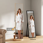 Multifunctional Full Length Mirror with Hook Storage Rack