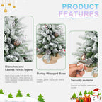 3FT Flocked Tabletop Christmas Tree