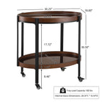 Oval 2 Shelf Dark Kitchen Cart