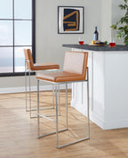 30" Contemporary High Back Barstool Set of 2