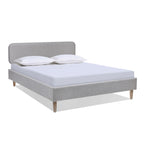 Diego Low Upholstered Platform Bed, Queen, Light