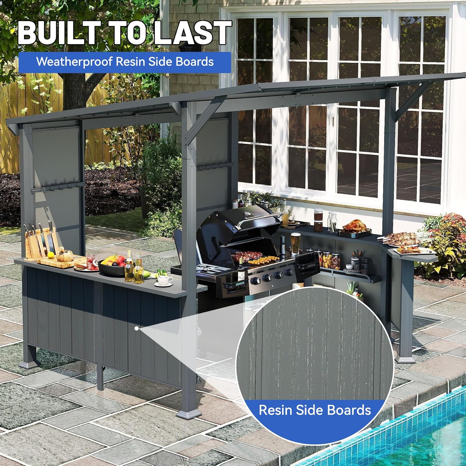 9X10FT Hardtop Grill Gazebo
