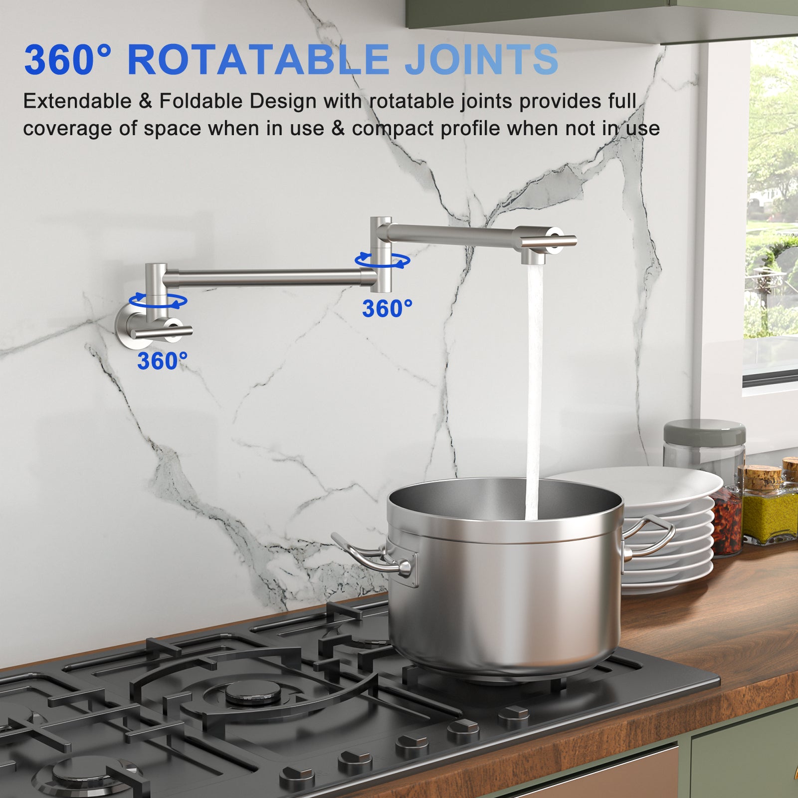 Brushed Nickel Pot Filler Faucet