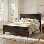 Mid-Century Modern Wood Platform Bed - Queen Size