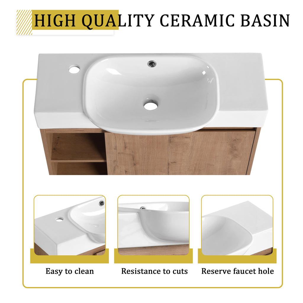 30'' Freestanding Bathroom Vanity with Ceramic Sink