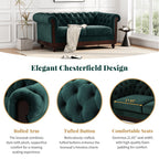VIVALUX 59.44" Chesterfield Velvet Loveseat Sofa
