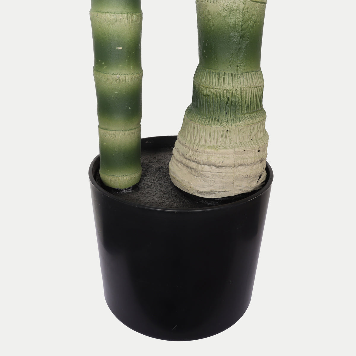 5FT Golden Cane Artificial Palm Tree with Black Plastic Pot, Green