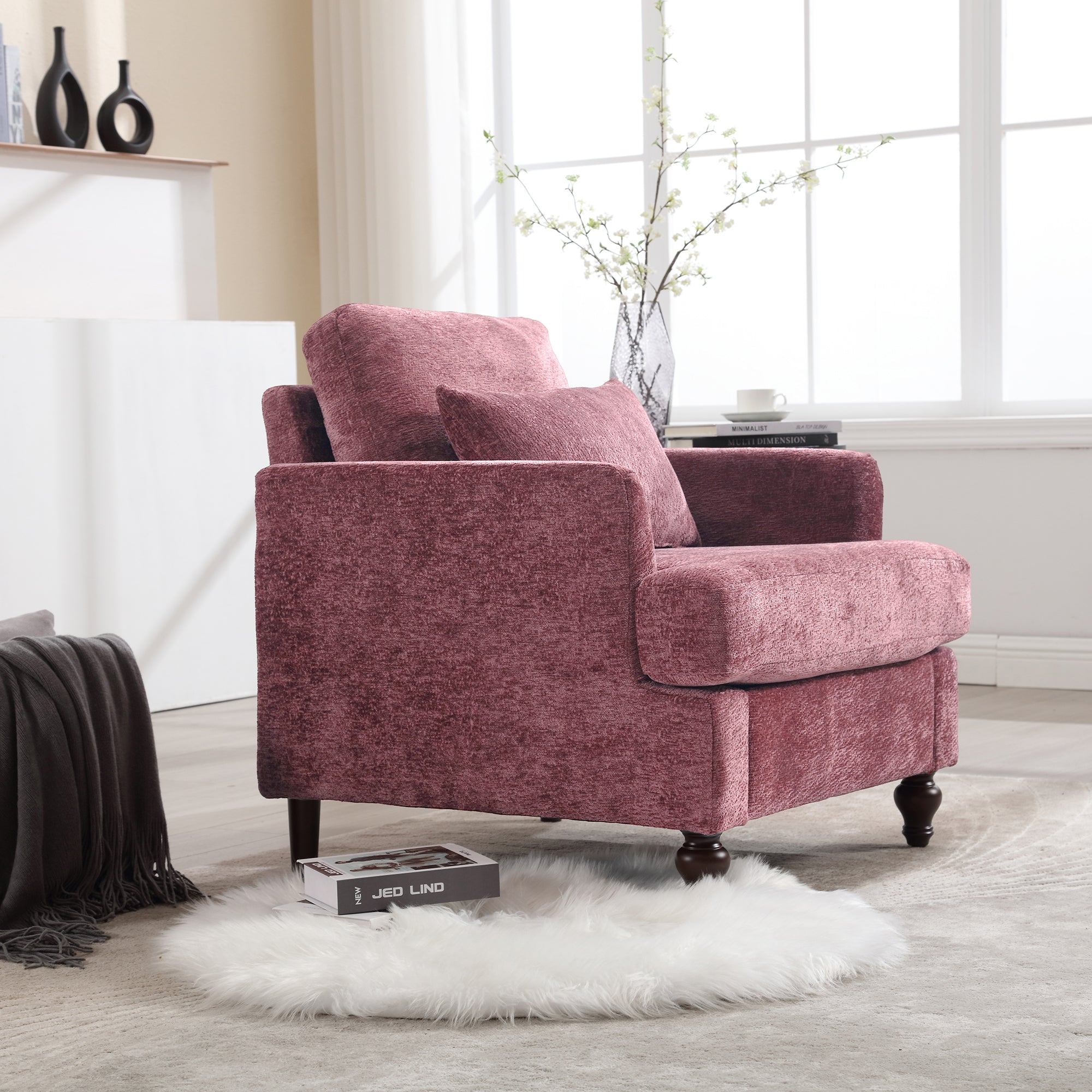 Wood Frame Armchair - Modern Accent Chair