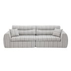 Chenille Stripe Fabric Compressed Sponge Sofa, 3-Seater