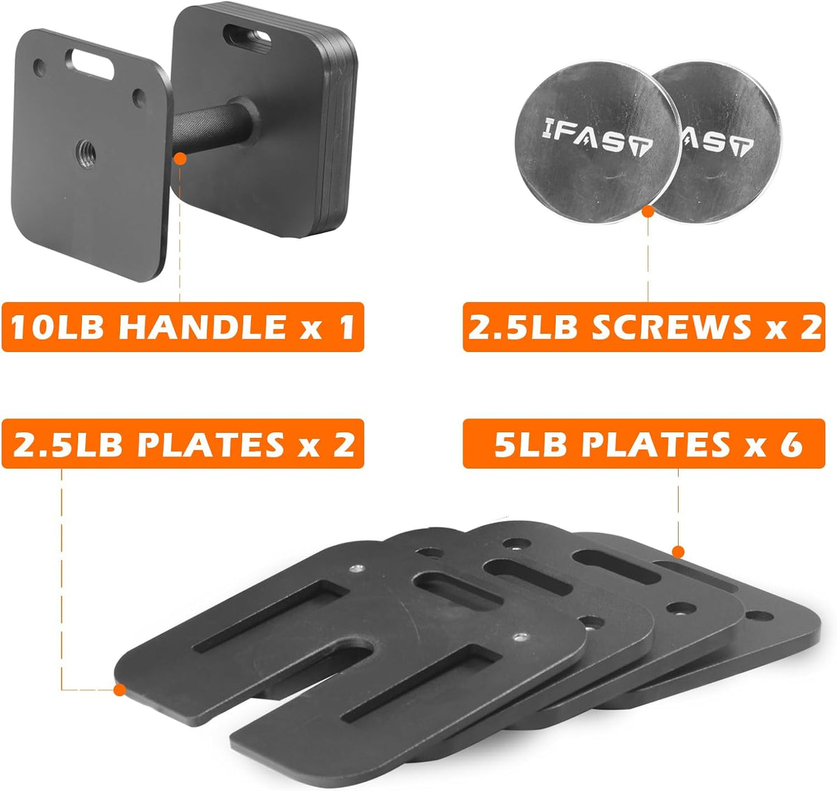 Square Dumbbell 9 in 1 Free Adjustable Dumbbell 50LBS