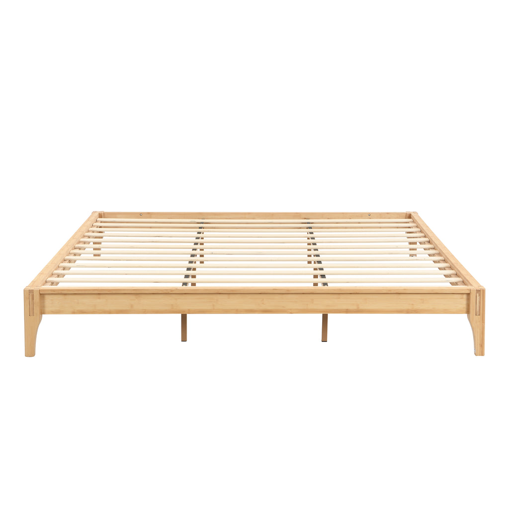 12 Inch King Size Solid Dry Bamboo Wood Platform Bed Frame