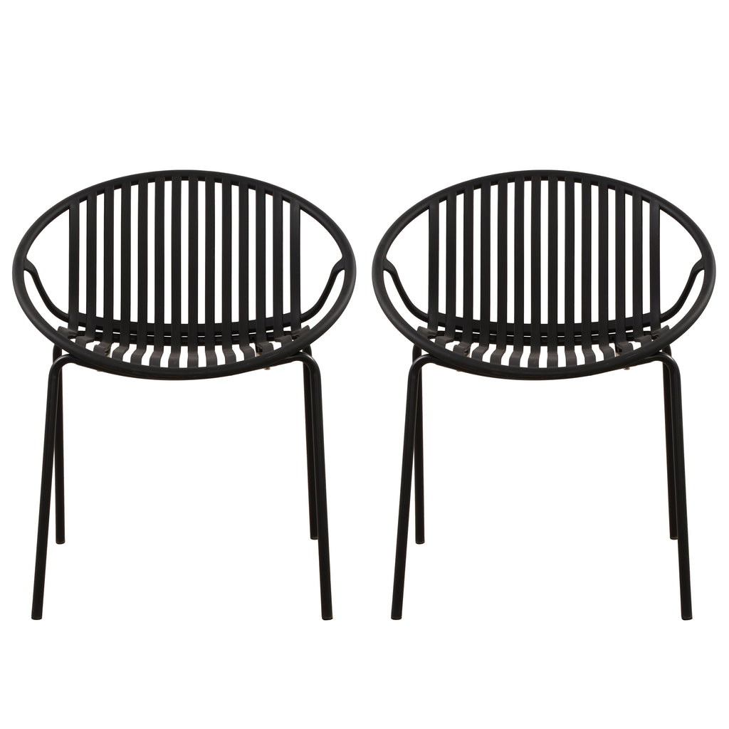 Patio Dining Chairs with Breathable Design (Set of 2)