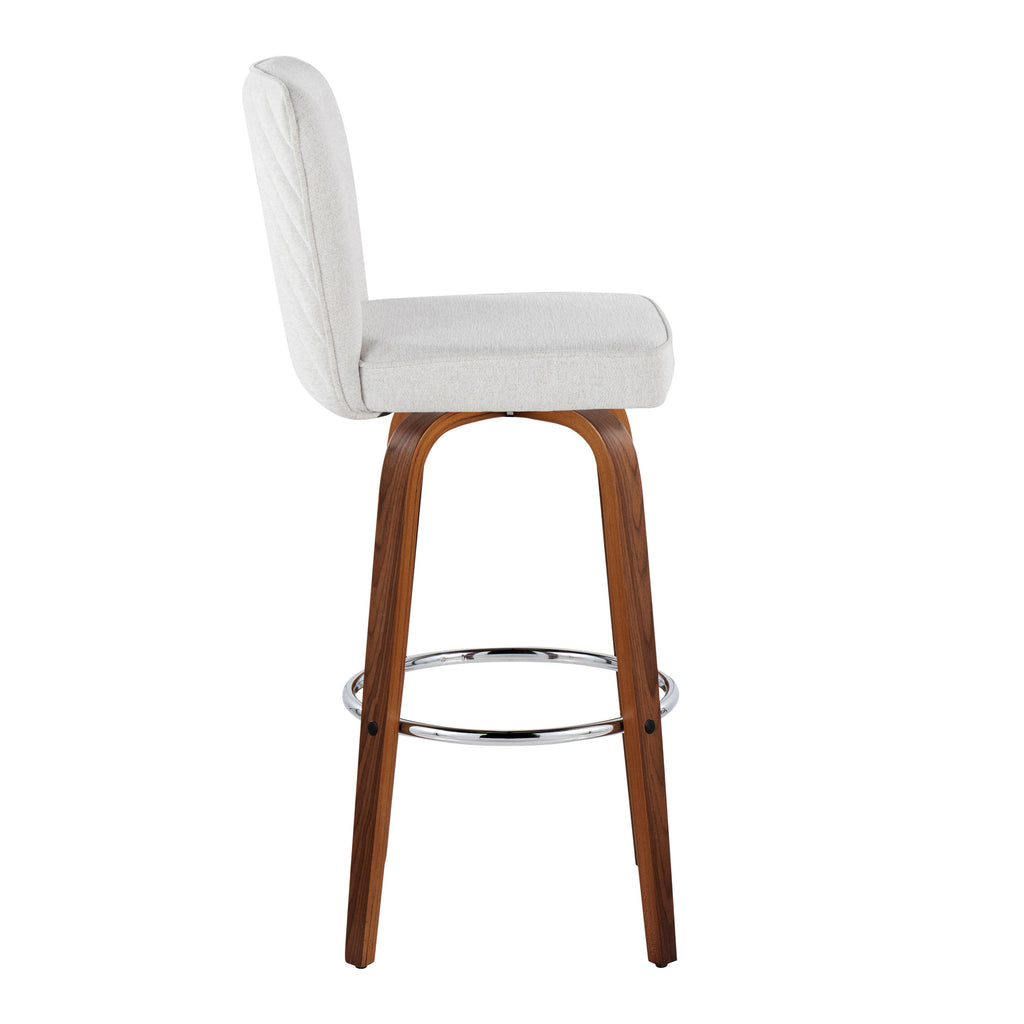 30" Contemporary Fixed-Height Barstool with Swivel