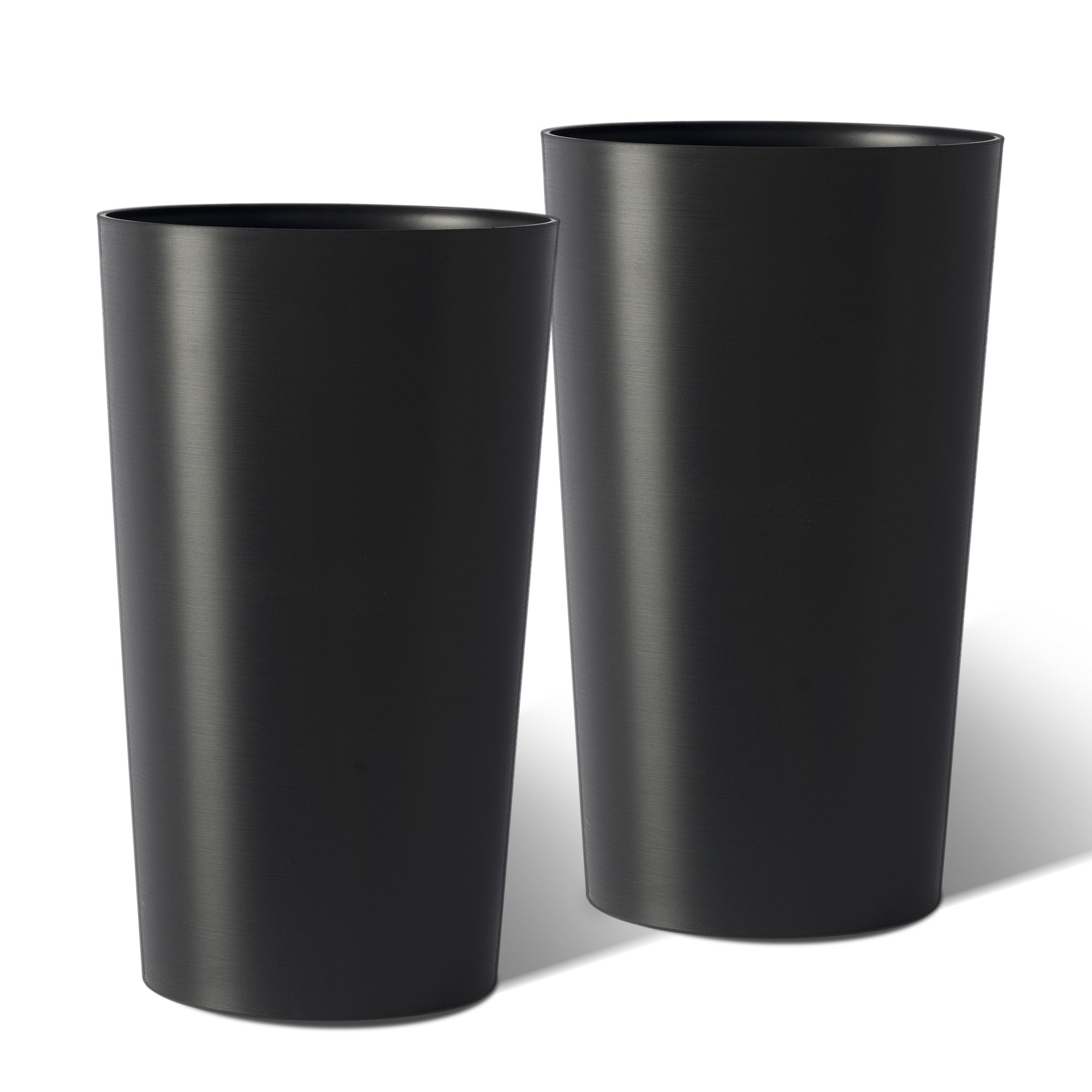 2 Pack Tall 21.7 in Modern Square Planters for Indoor and Outdoor Use