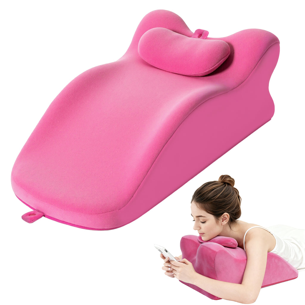 Ergonomic Spinal Posture Support & Multi-Functional Bed Pillow - Pink